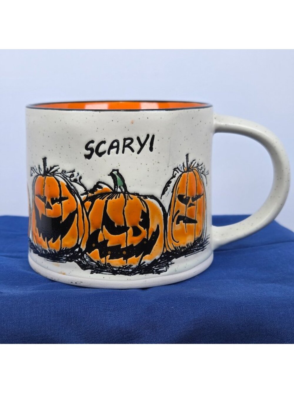 Eli + Ana Halloween Scary Coffee Mug Cup 3D Scary Pumpkin 17oz 2019 Hand-Painted